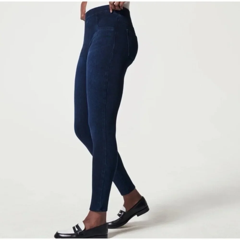 SPANX Jean-ish Ankle Leggings Women's LARGE Stretch Pull-On Pants 20018R‎